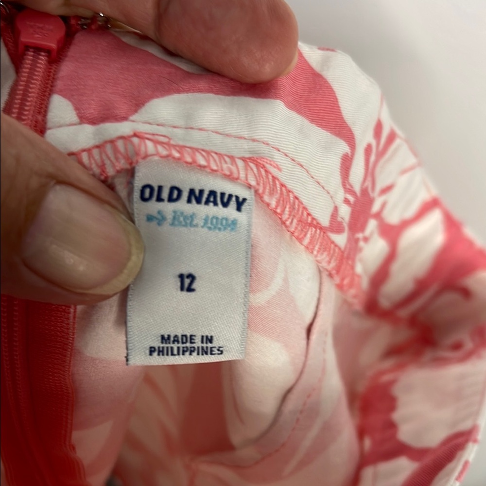 Old Navy Pink & White Mini Skirt Casual Resort Wear Size 12 Waist 17” EUC - Picture 6 of 7